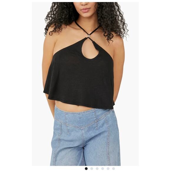 NWT FREE PEOPLE LONG WEKEEND KNIT HALTER TOP WOMEN'S SIZE L - Picture 2 of 5
